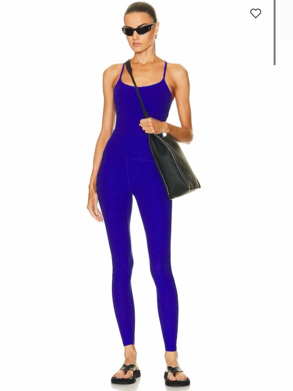 NWT Beyond Yoga Set Sapphire Blue Heather: Midi Leggings & Cropped Tank Small - Picture 6 of 10